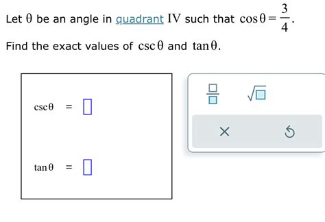 Solved Let Be An Angle In Quadrant Iv Such That Chegg