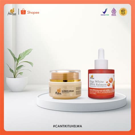 Jual HELWA BUNDLING Ultimate Night Cream Serum Giga White DNA Salmon