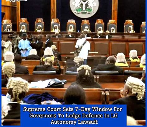 Supreme Court Sets Day Window For Governors To Lodge Defence In Lg