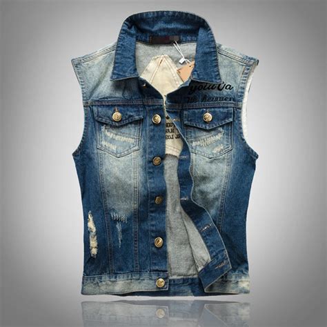 2016 New Denim Vest Men Fashion Sleeveless Jean Jacket Men Slim Fit