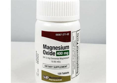 Magnesium Oxide 400 Mg 120 Tablets By Westminster