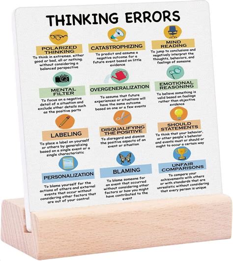 Amazon Umbrine Thinking Errors Ceramic Table Plaque With Wooden