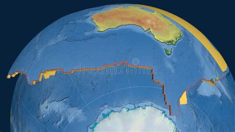 Australian Plate - Boundaries. Physical Map Stock Illustration ...