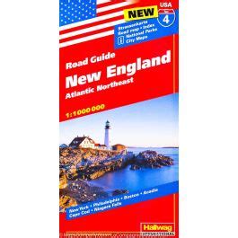 New England Atlantic Northeast USA 4 Hallwag Road Map Stanfords