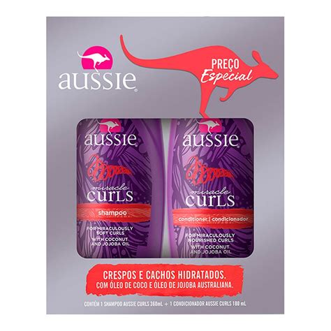 Kit Aussie Miracle Curls Shampoo 360ml Condicionador 180ml Shopee Brasil