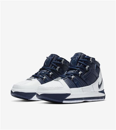 Zoom LeBron 3 'White & Midnight Navy & Metallic Silver' Release Date ...