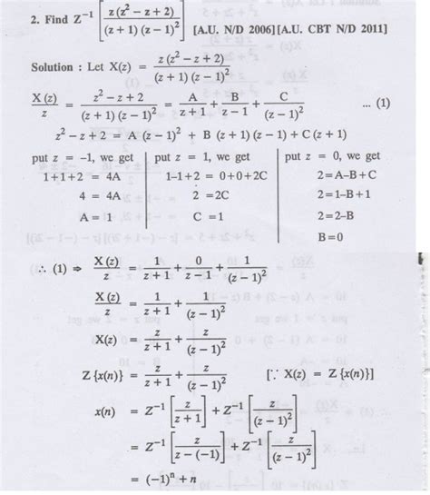 Inverse Z Transform Methods