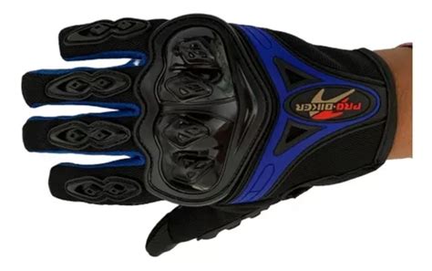 Guantes Para Motociclista Con Proteccion Azul Moteros Talla L