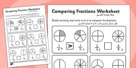 Fraction Mat Arabic Translation Lehrer Gemacht Twinkl