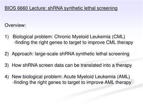 Ppt Large Scale Shrna Screens To Identify Novel Combination