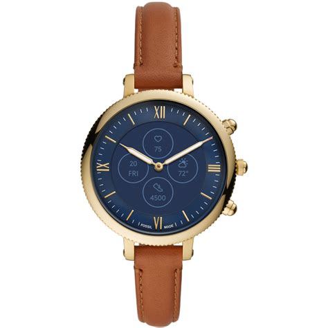 Fossil Monroe Hybrid Smartwatch HR Leder Braun FTW7034