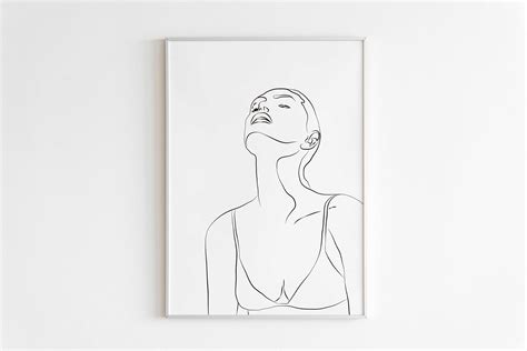 Abstract Naked Woman Print Line Art Sketch Line Drawing Woman Minimal Woman Print Nude Girl