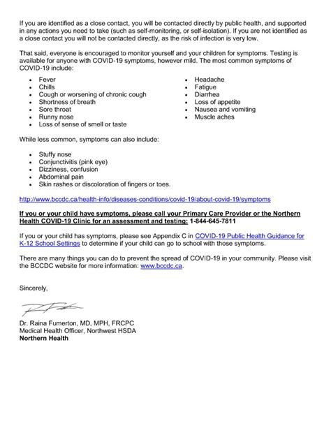 Northern Health Notification For COVID 19 Exposure At Fort Nelson