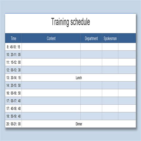 Free Employee Training Schedule Templates Excel Word Pdf Ariaatr