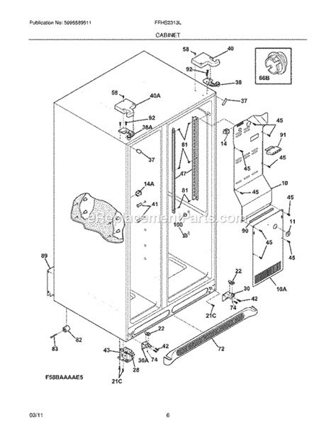 Model Frigidaire Gallery Refrigerator Parts Diagram