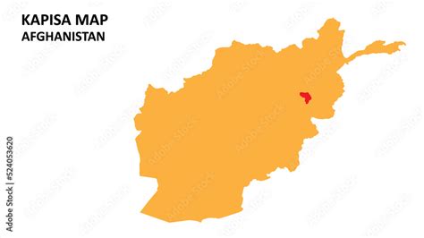 Kapisa State and regions map highlighted on Afghanistan map. Stock ...