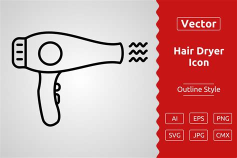 Vector Hair Dryer Outline Icon Design Graphic By Muhammad Atiq