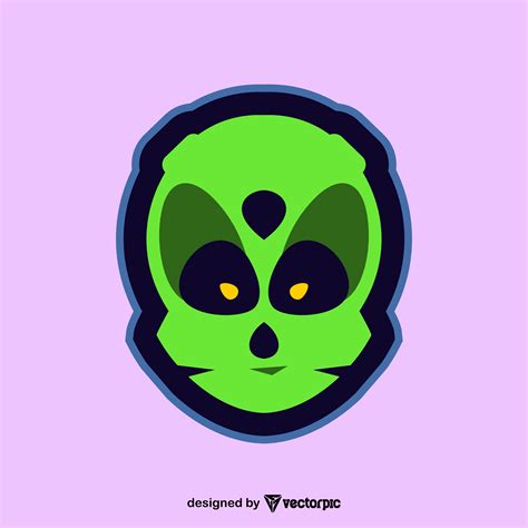 alien head logo design free vector | VECTORPIC