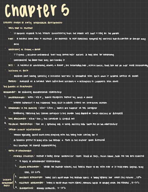 Developmental Psych Chapter 5 Notes Chapters Erikson S Stagesor