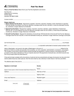 Fillable Online Dol Wa Fuel Tax Bond Washington Department Of