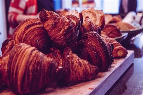 Premium Photo Close Up Of Croissants On Table