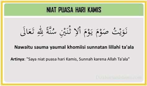 Niat Puasa Sunah Senin Kamis Dan Doa Berbukanya Lengkap Doa Harian Islami