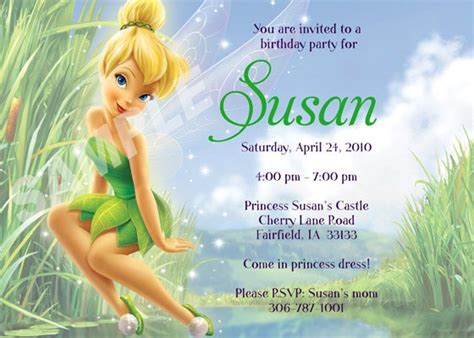 Tinkerbell Invitation By Diyparties On Etsy 5 00 Tinkerbell