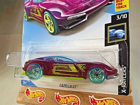 2019 Hot Wheels 11 X Racers 3 10 GAZELLA GT Purple W Trans Green Whls Pr5 Spoke Contemporary