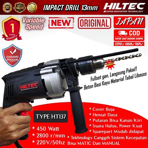 Jual Mesin Bor Listrik Hiltec Impact Drill 13mm Beton Besi Kayu Tembok