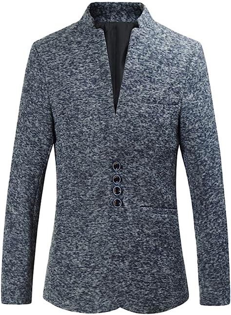 Herren Gr E Gr E Casual Blazer Jacken Stehkragen Einreiher Slim Fit