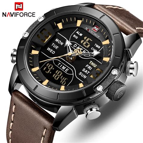 Naviforce Horloge Mannen Top Luxe Merk Lederen Waterdichte Quartz