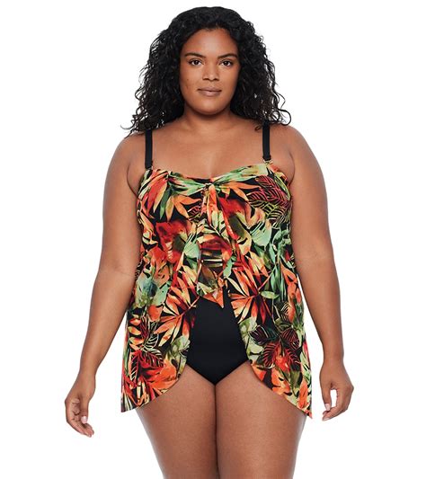 Lauren Ralph Lauren Womens Plus Size Midnight Tropical Flyaway One