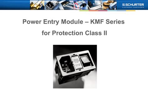 Power Entry Module With Filter For Protection Class Ii