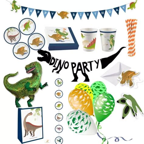 DINO GEBURTSTAG PARTY Deko Set Dinosaurier Kindergeburtstag Dinoparty