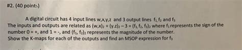 Solved 2 40 Points A Digital Circuit Has 4 Input Lines Chegg