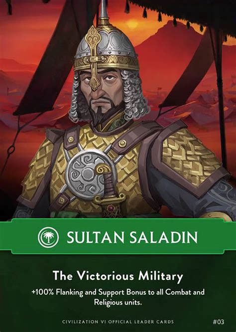 Civilization VI Official Leader Card: Sultan Saladin | CivFanatics Forums