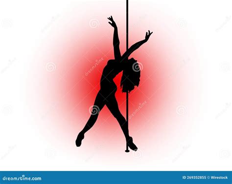 Illustration Silhouette Conception De La Fille De La Pole Dance Sur