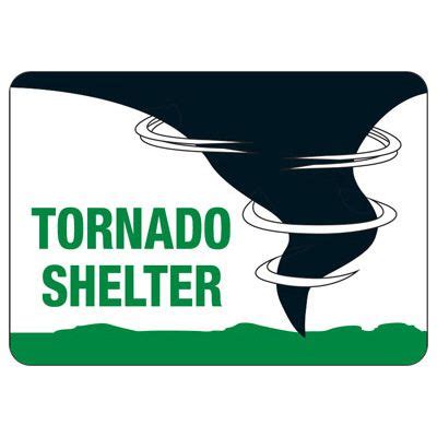 Tornado Shelter Safety Sign, Evacuation & Shelter Signs | Emedco