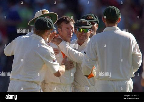 For No Commercial Use Australian Captain Steve Waugh Is Hugged After