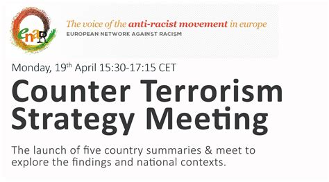 Counter Terrorism Strategy Meeting European Network Against Racism