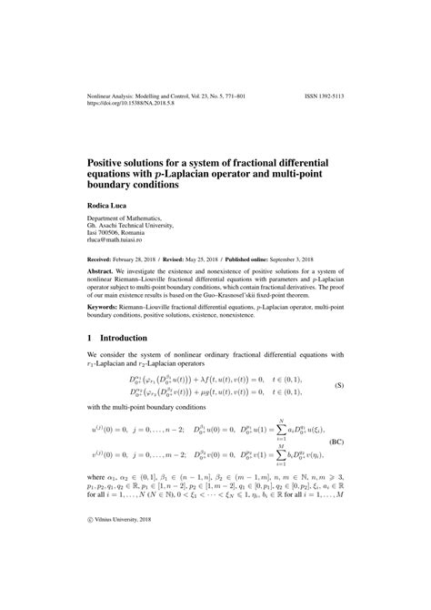 Pdf Positive Solutions For A System Of Fractional Differential