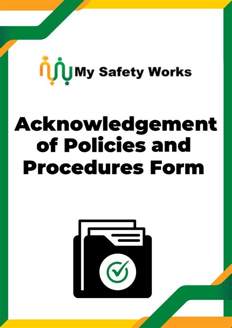 Acknowledgement Of Policies And Procedures Form My Safety Works