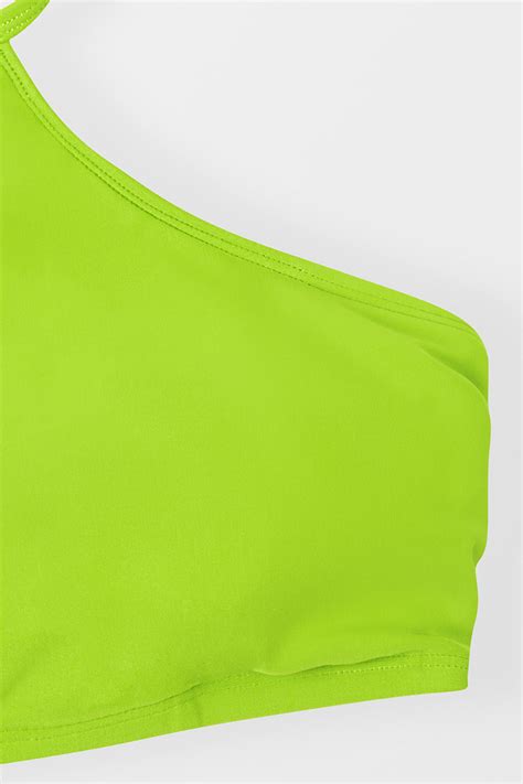 High Neck Adjustable Straps Classic Leg Bikini Swimsuit