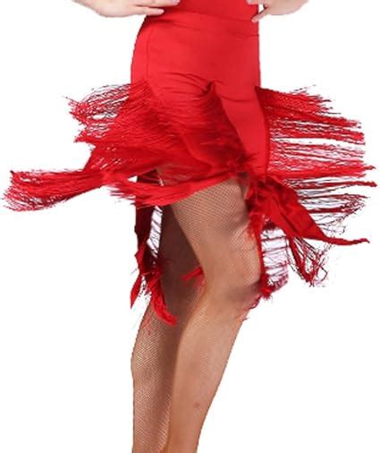 Latin Dance Skirts Tassel Skirt Cha Cha Skirts Dance Tango Skirts Red