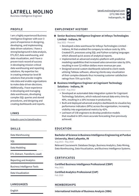 Amazon Business Intelligence Engineer Resume Examples