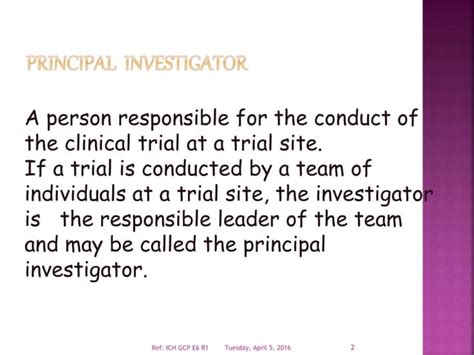 Role And Responsibility Of Principal Investigator Ppt