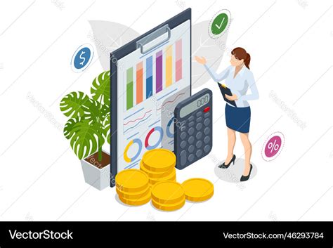 Isometric Business Analysis Analytics Research Vector Image