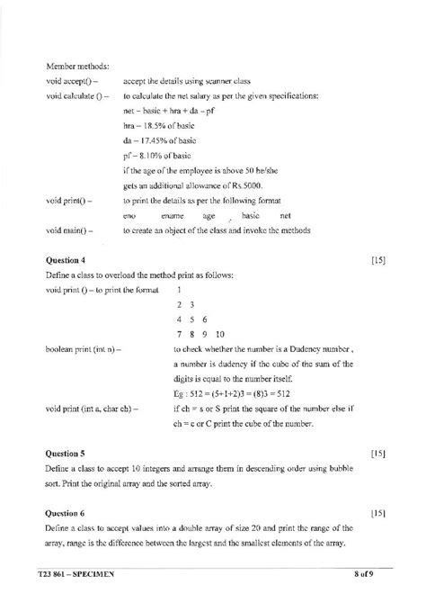 Icse Computer Applications Specimen Paper 2023 Pdf Cisce Class 10