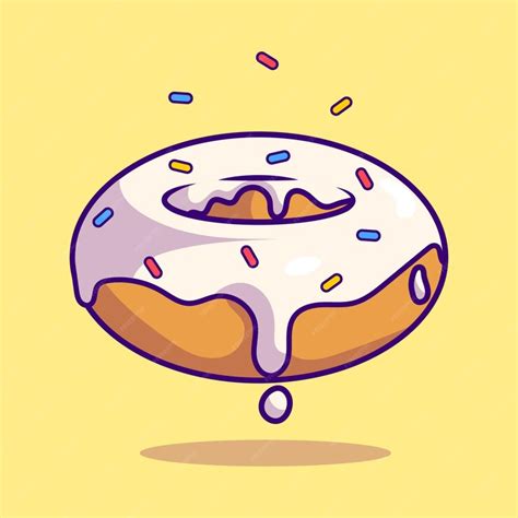 Premium Vector Floating Melted Doughnut Cartoon Icon Illustration