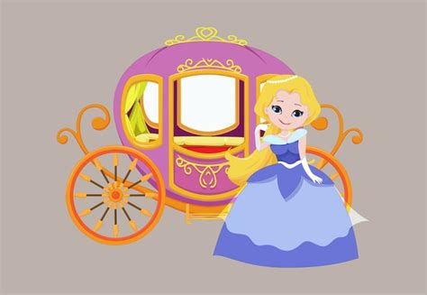 Premium Vector | Princess carriage cartoon